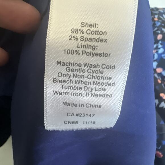 Talbots Floral blue Ombre Sheath Career Dress Size 14 petite scoop neck office - Picture 11 of 13